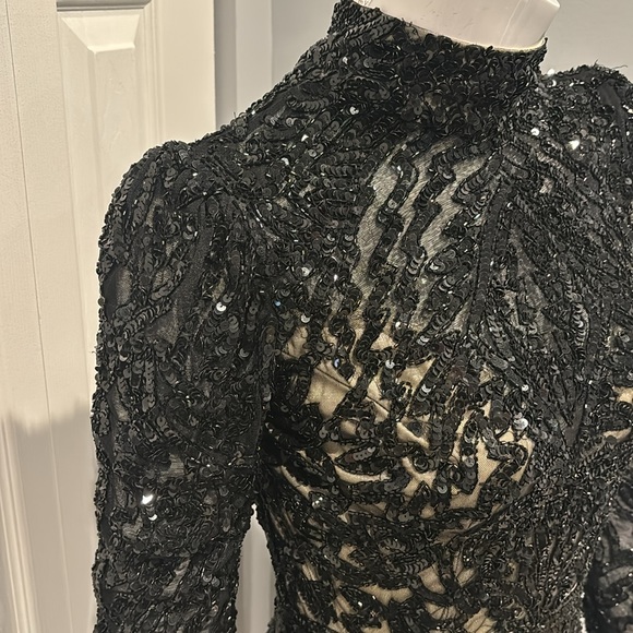 NWOT Mac Duggal mock neck cocktail midi dress - Picture 5 of 16